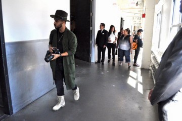 Andrew between shows at NYFW. Photo by Kathleen O'Neill